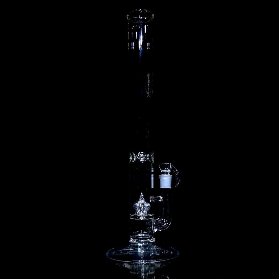 50x5mm Imperial Perc Straight Tube w/ 4-hole Slide - Clear - 18mm Male