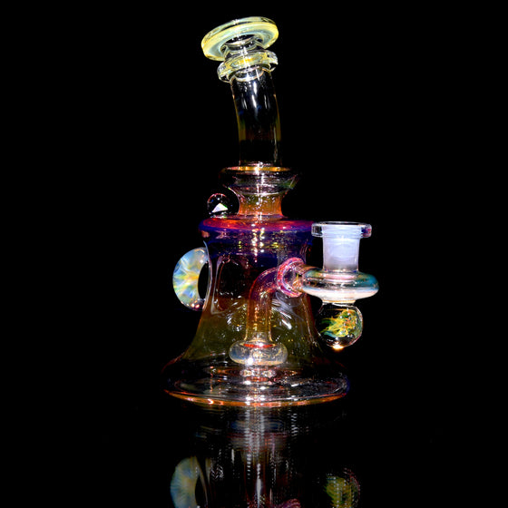 Fully-worked Fumed Banger Hanger w/ Honeycomb Marble - 10mm Female