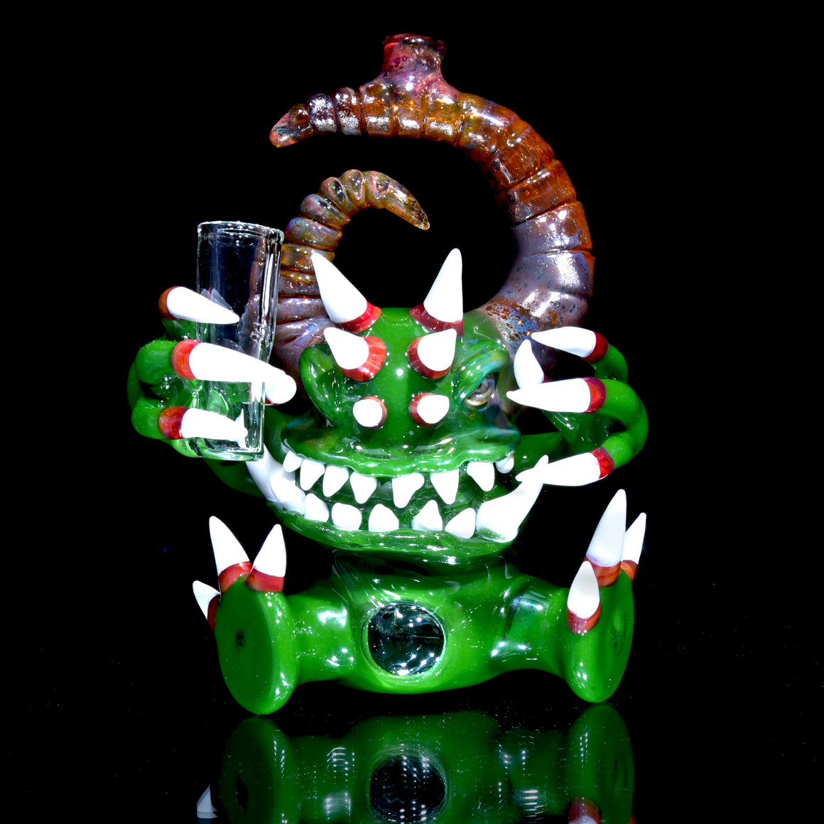 Green Spikey Drinking Cryptid Monster Rig - 14mm Female