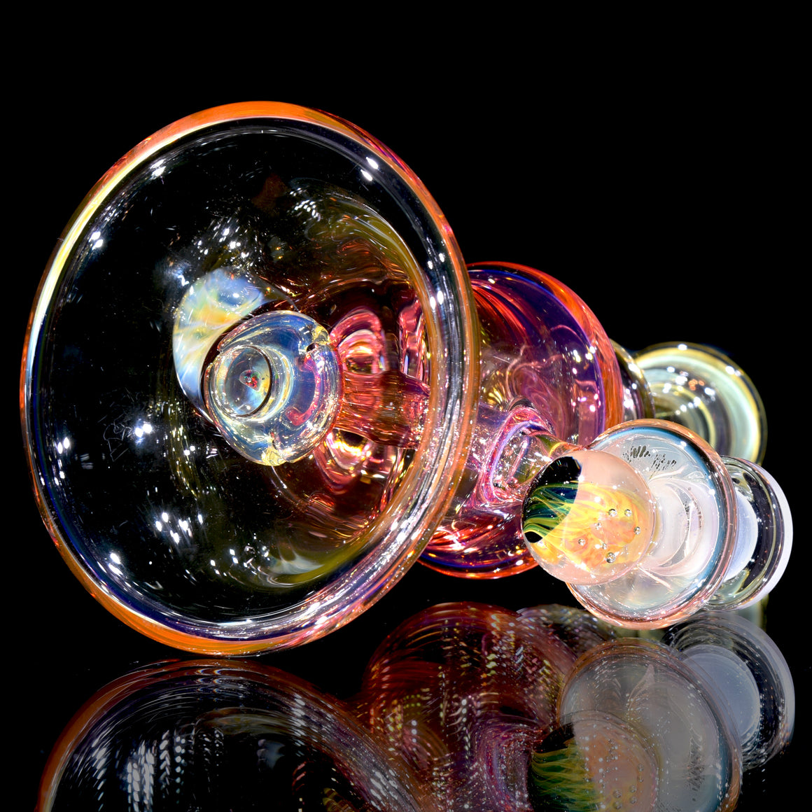 Fully-worked Fumed Banger Hanger w/ Honeycomb Marble - 10mm Female