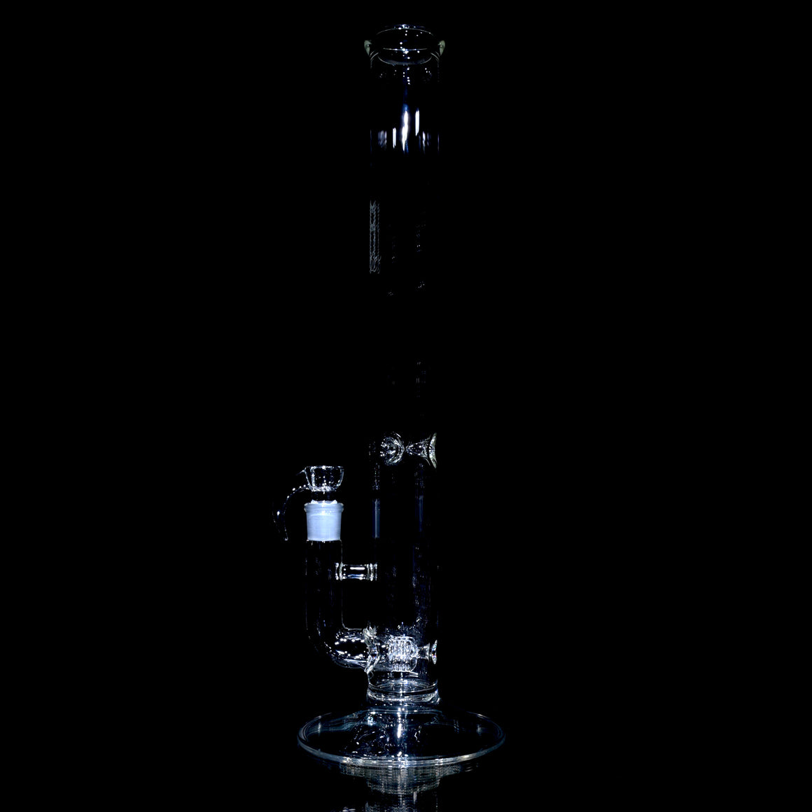 50x5mm 3-Cut 12mm 3-Line Straight Tube w/ 4-hole Slide - Clear - 18mm Male