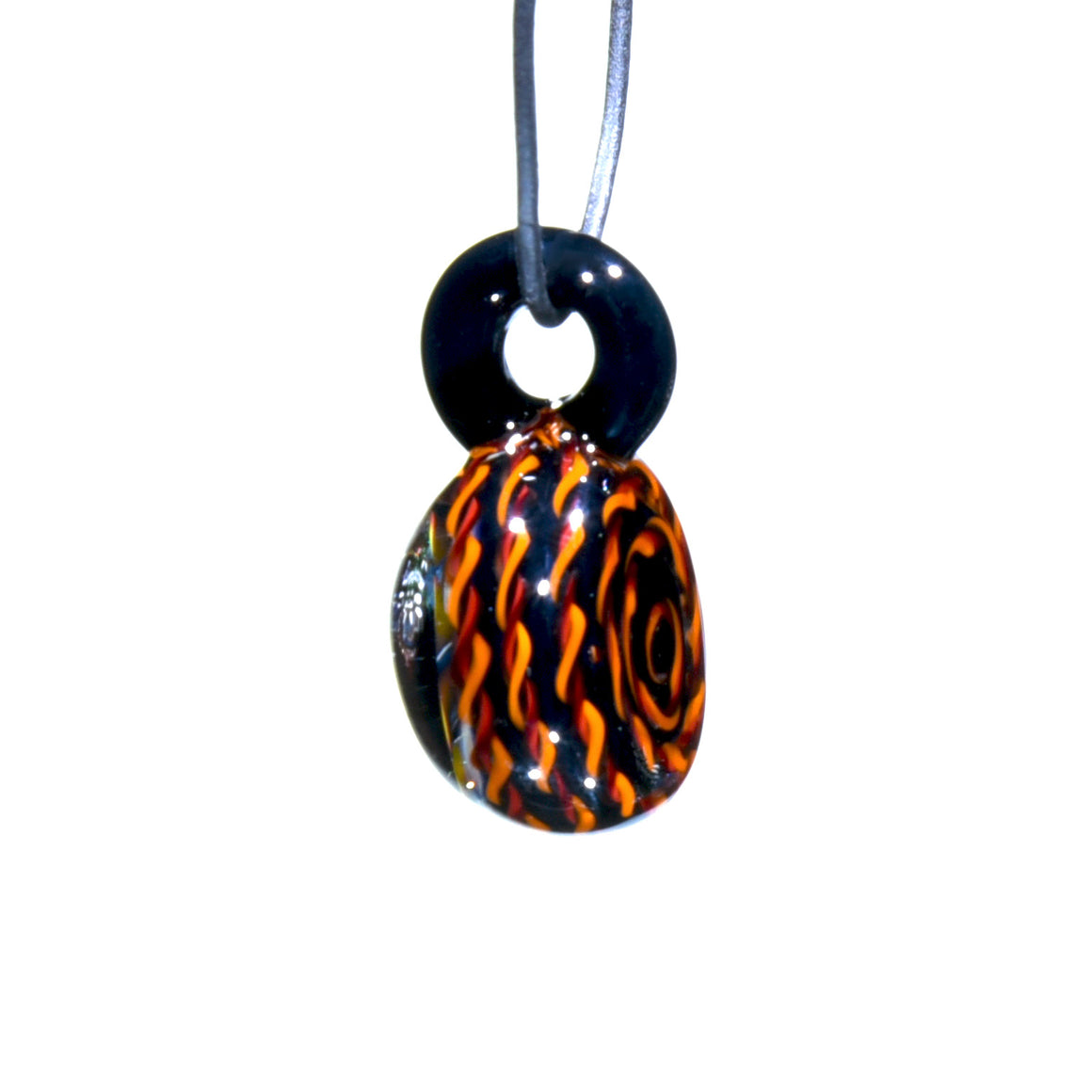 Fiery Coilpot Pendant w/ Flower Millie