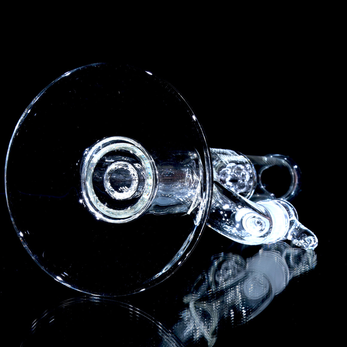 Pawn Fixed 180° Stem Perc Tube w/ 4-hole Slide - Clear - 18mm Male