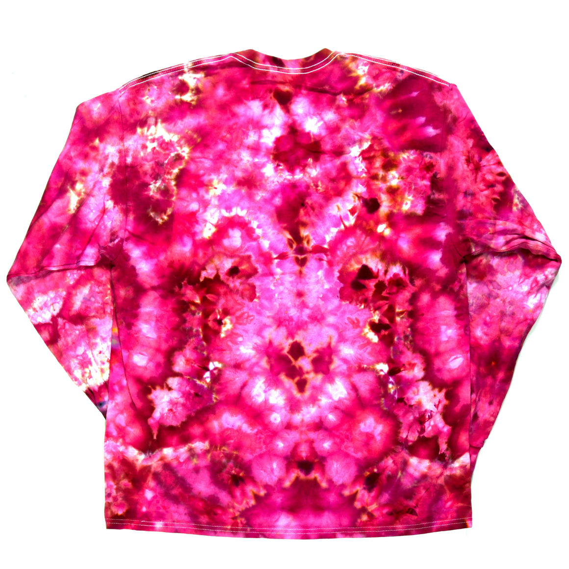 XL Tie Dye Long Sleeve Shirt - Pink Rainbow Mandala