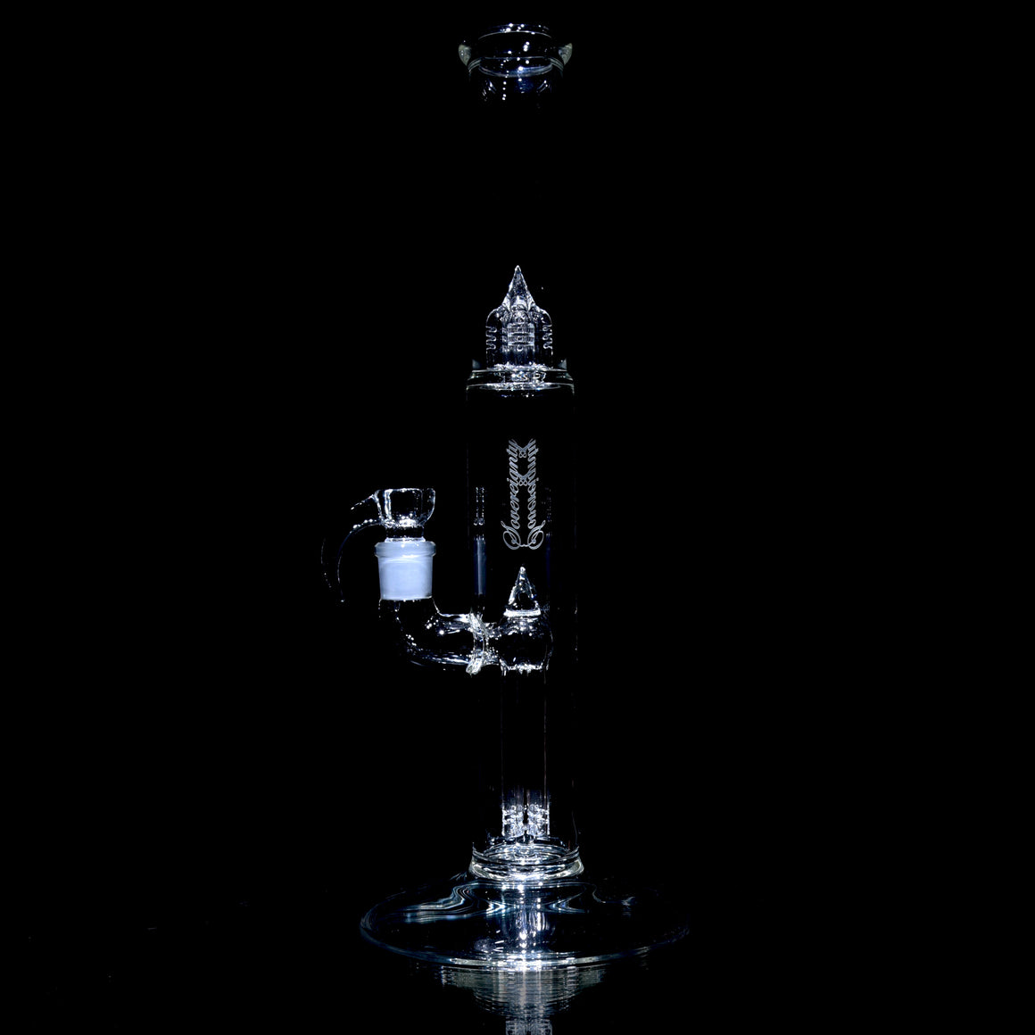 Bishop Slitted Fixed 4 Straight Tube w/ 4-hole Slide - Clear - 18mm Male