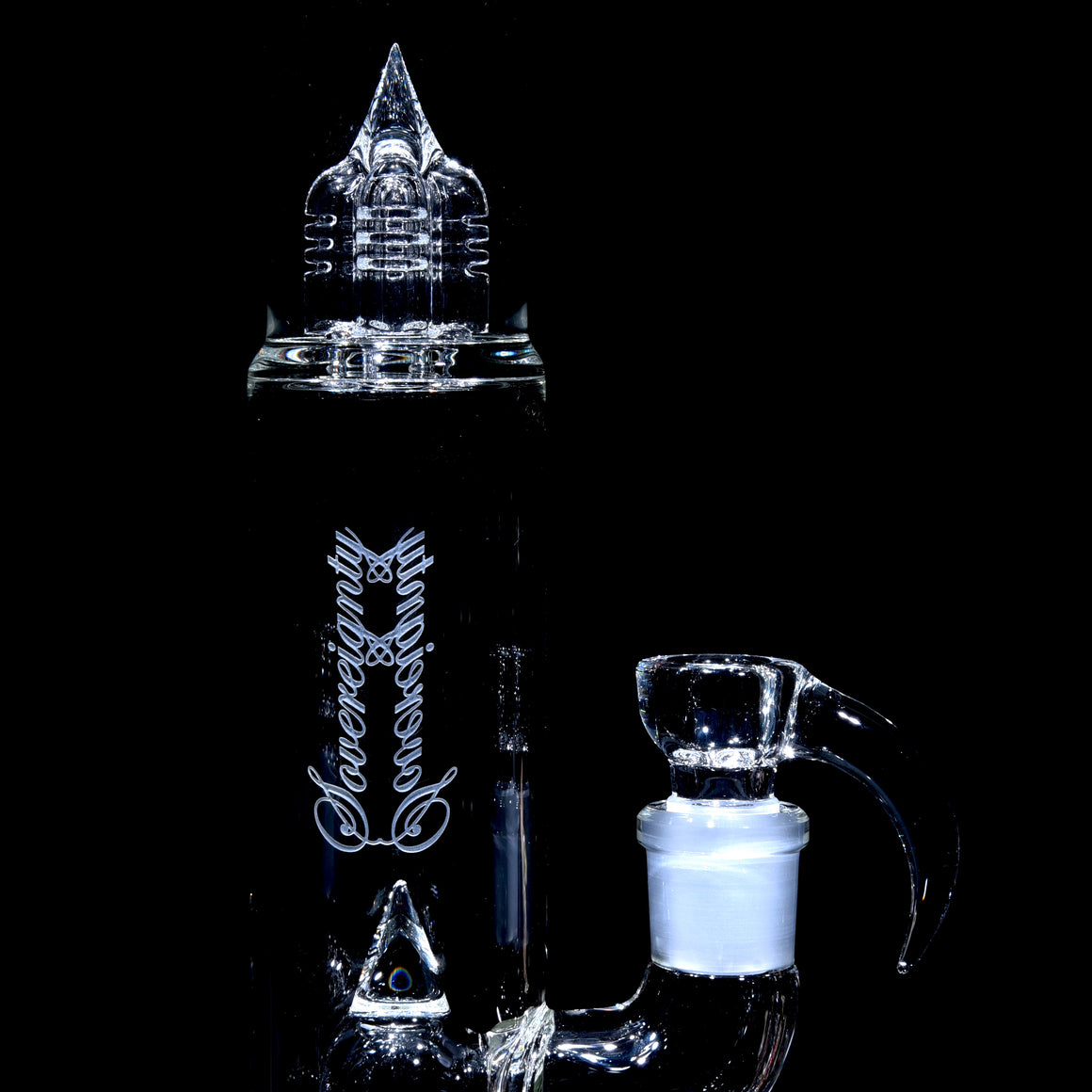 Bishop Slitted Fixed 4 Straight Tube w/ 4-hole Slide - Clear - 18mm Male