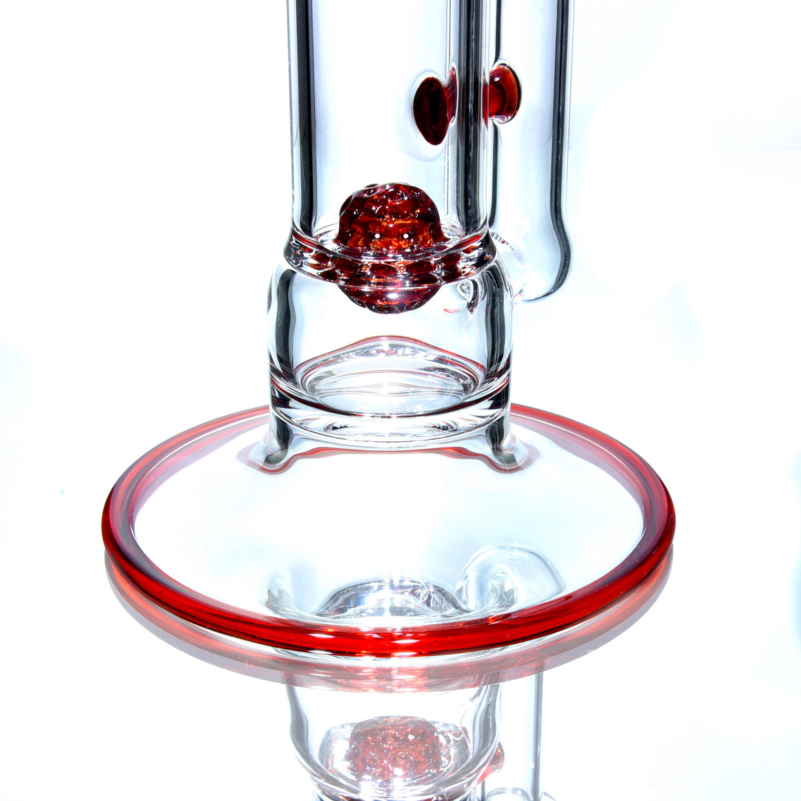 Accented SoL-45 Lace-Sphere Straight Tube - Pomegranate - 18mm Female