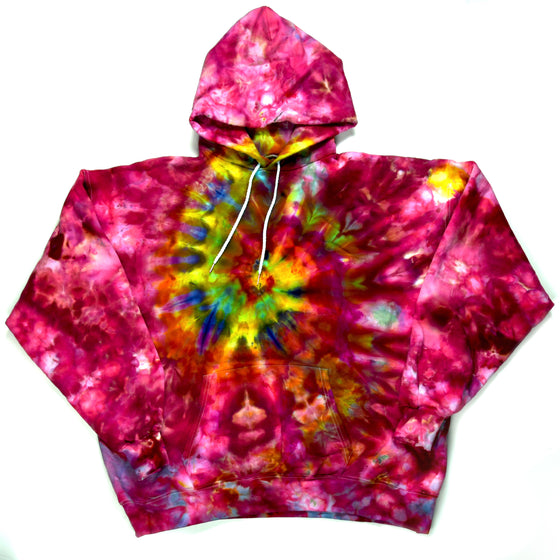XL Tie Dye Sweatshirt - Pink/Rainbow Swirl