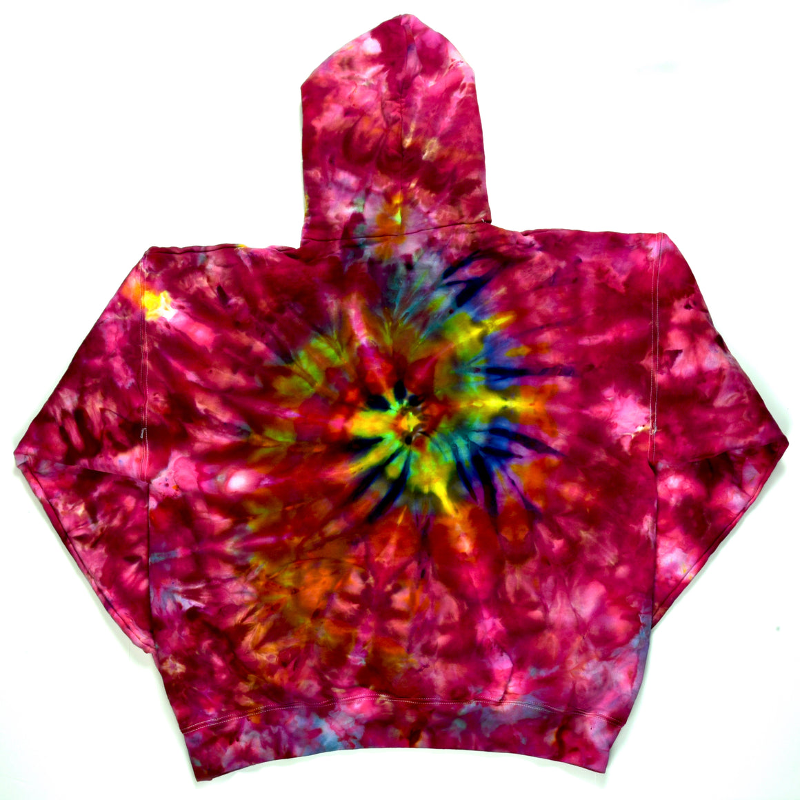 XL Tie Dye Sweatshirt - Pink/Rainbow Swirl
