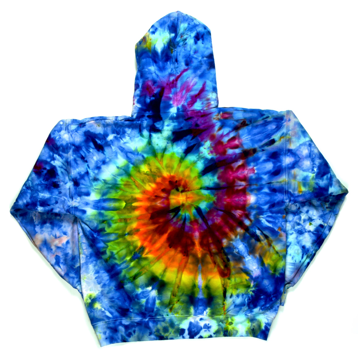 Large Tie Dye Sweatshirt - Blue w/ Rainbow Swirl
