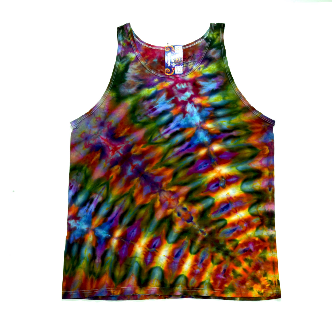 XL Tie Dye Tanktop - Rainbow Ripple Tech