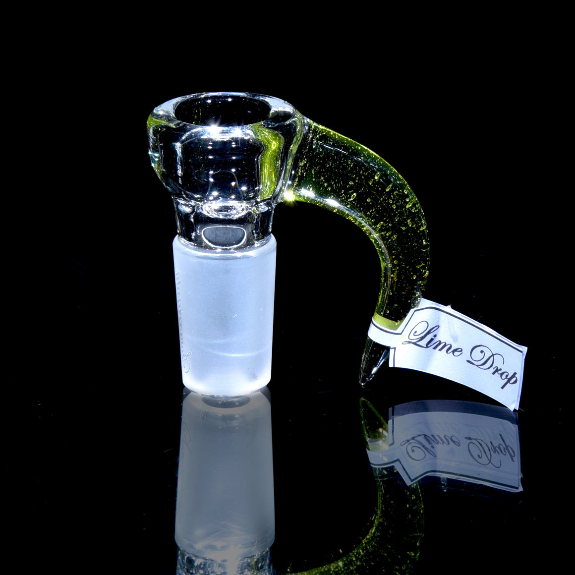 Partially-accented 4-hole Horned Slide - Lime Drop - 18mm Male