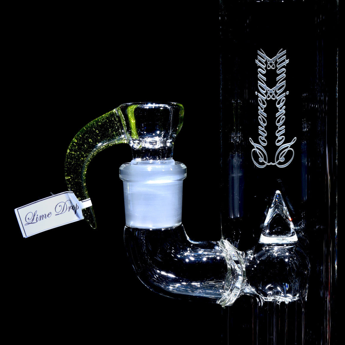 Partially-accented 4-hole Horned Slide - Lime Drop - 18mm Male