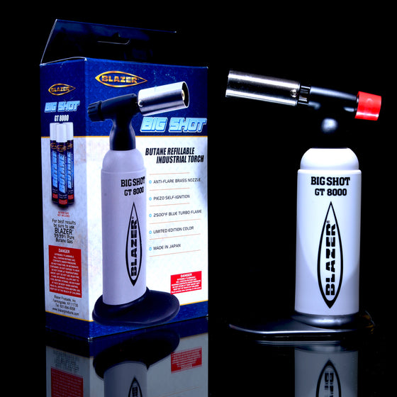 Limited Edition - Blazer Big Shot GT8000 Butane Torch w/ Removable Stand (Made in Japan) - Gray/Black