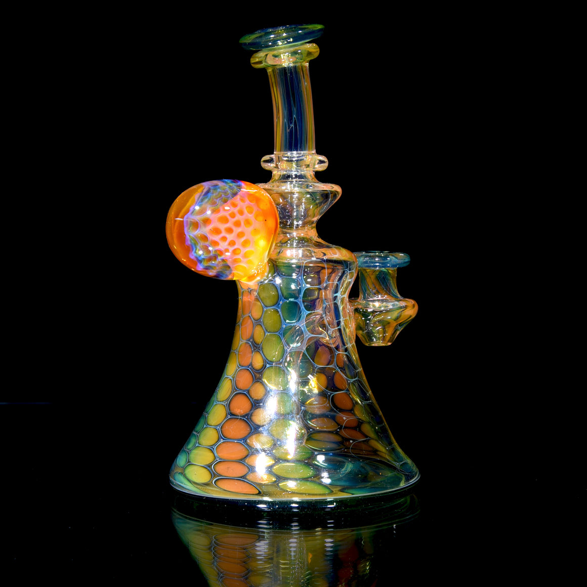 Fully-fumed Honeycomb Banger Hanger - Green Stardust - 10mm Female