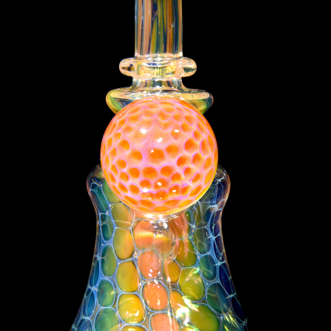 Fully-fumed Honeycomb Banger Hanger - Green Stardust - 10mm Female