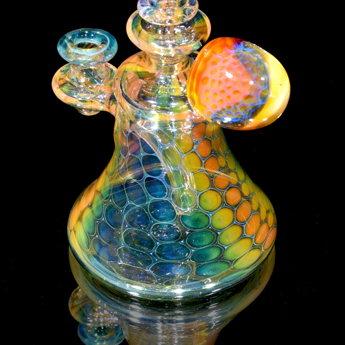 Fully-fumed Honeycomb Banger Hanger - Green Stardust - 10mm Female