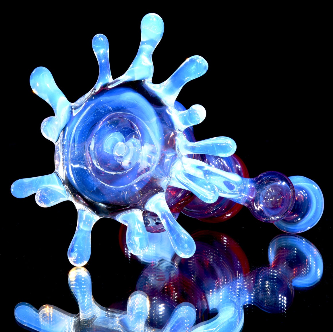 Full-color Mini Splatter Blooper Recycler - Moonstone/Royal Jelly/Pomegranate - 10mm Female