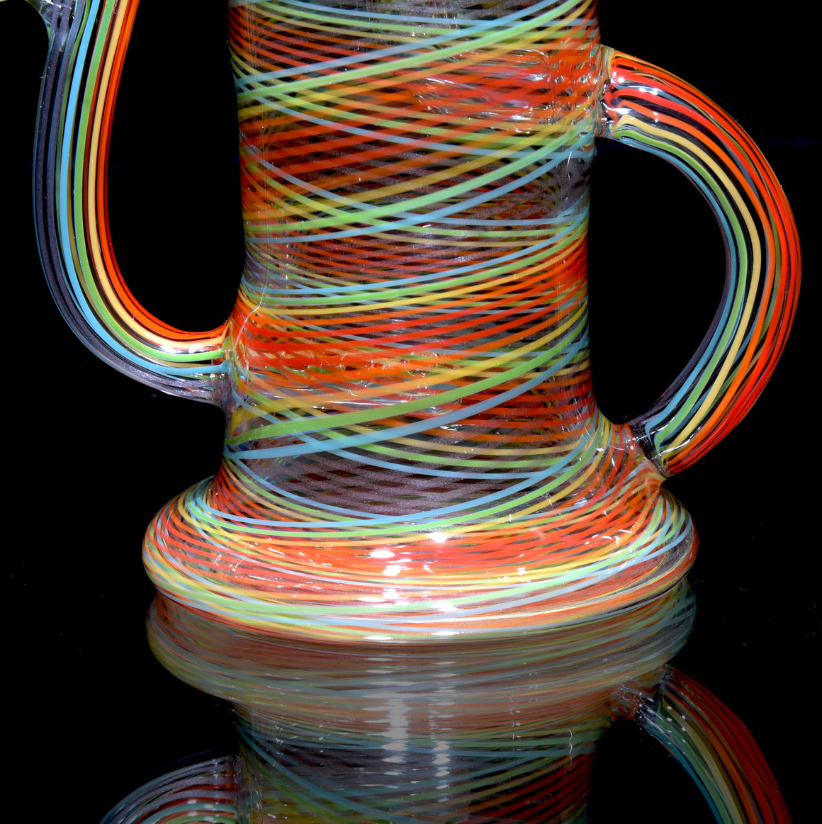 Full-Reticello Refined Klein Recycler - Lime Drop/Rainbow - 10mm Female