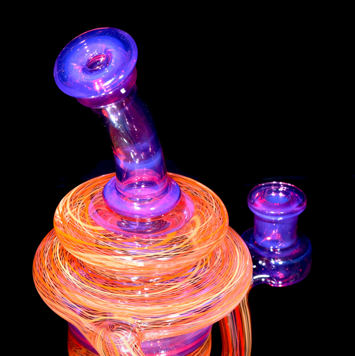 Full-Reticello Refined Klein Recycler - Royal Jelly/Orange - 10mm Female
