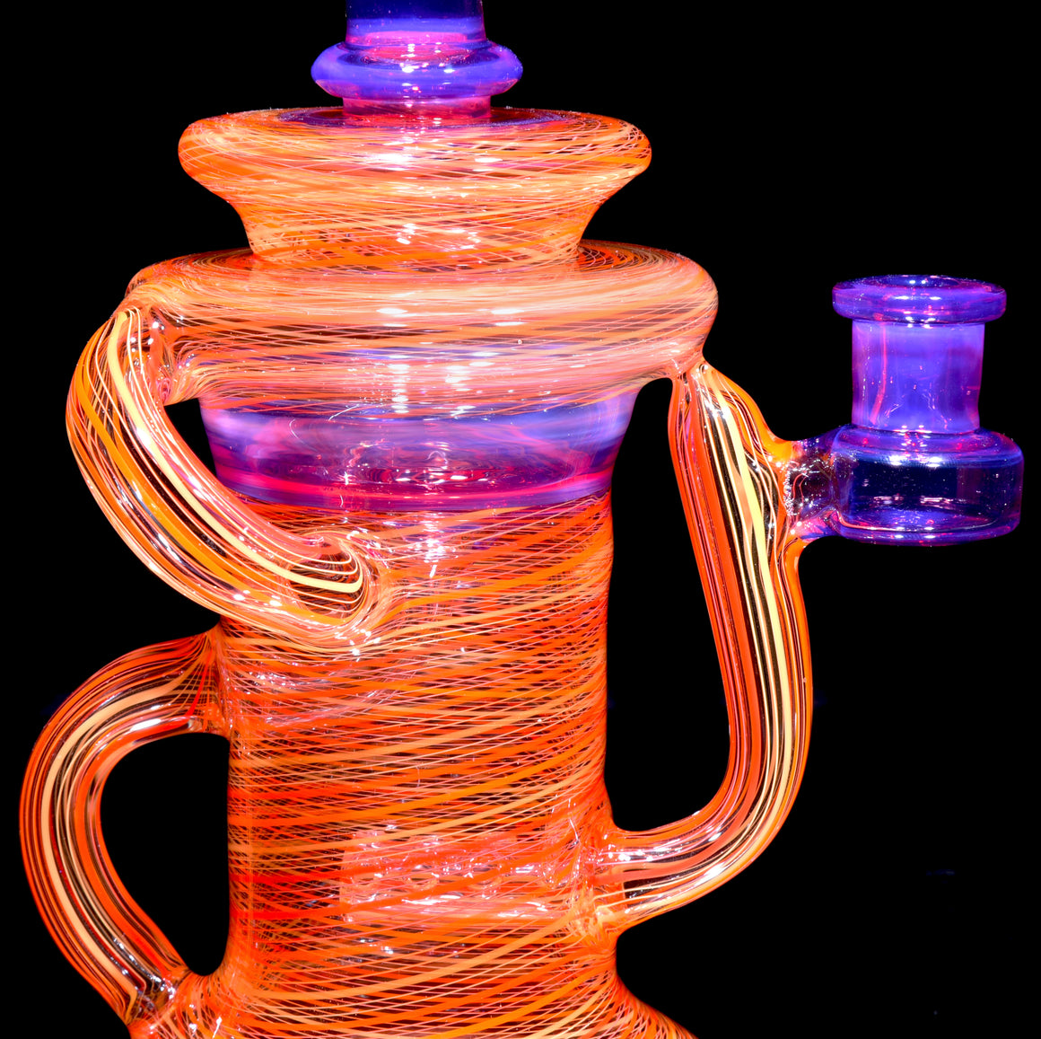Full-Reticello Refined Klein Recycler - Royal Jelly/Orange - 10mm Female