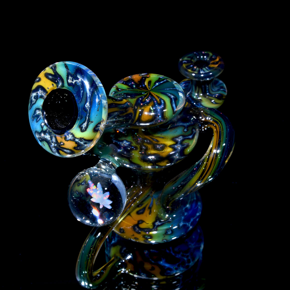 Full Crushed Opal Galaxy Fume Double-Uptake Klein Recycler - 10mm Female