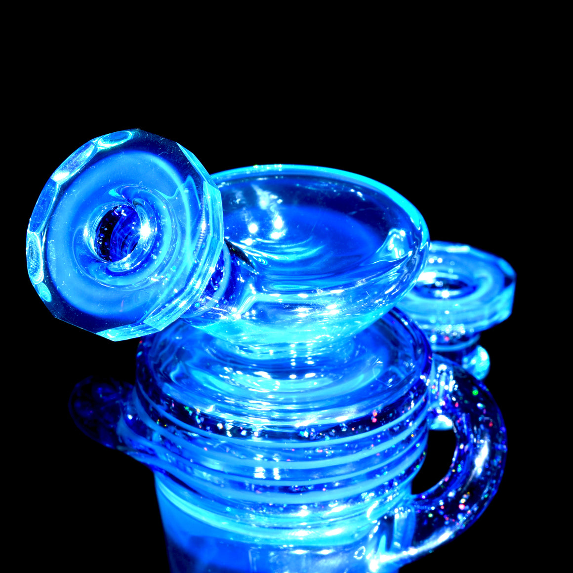 Faceted Full-size Double-uptake Refined Klein Recycler - Meta-Terrania/Crushed Opal Cobalt Encalmo Lippies - 10mm Female