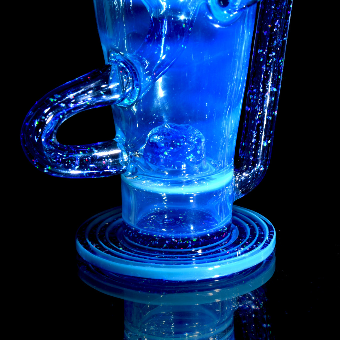 Faceted Full-size Double-uptake Refined Klein Recycler - Meta-Terrania/Crushed Opal Cobalt Encalmo Lippies - 10mm Female