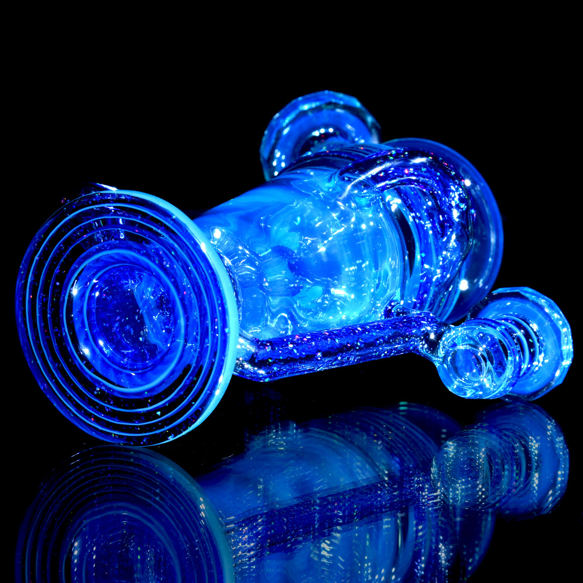 Faceted Full-size Double-uptake Refined Klein Recycler - Meta-Terrania/Crushed Opal Cobalt Encalmo Lippies - 10mm Female