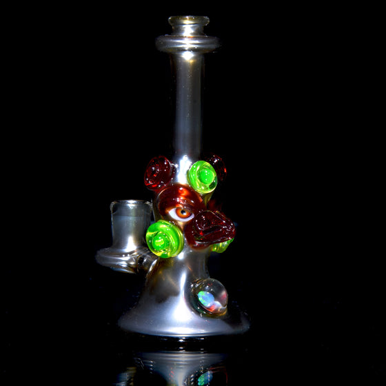 UV Reactive Fully-worked Mini Totem Hawk Jammer w/ Opal - Electrum - 10mm Female