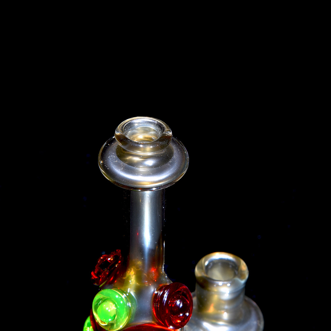 UV Reactive Fully-worked Mini Totem Hawk Jammer w/ Opal - Electrum - 10mm Female