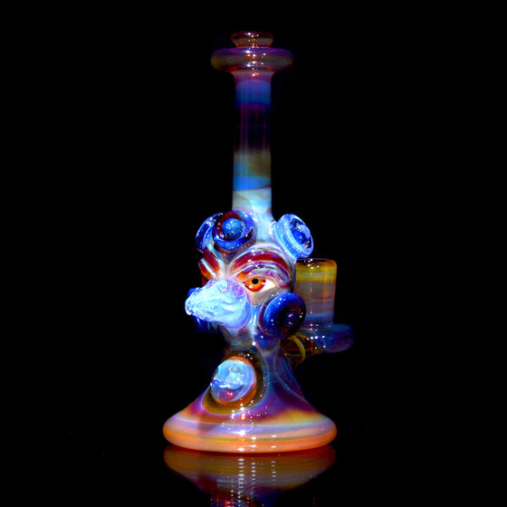 Fully-worked Mini Totem Hawk Jammer w/ Opal - Amber Purple - 10mm Female