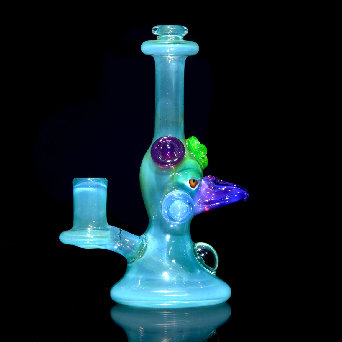 UV Reactive Fully-worked Mini Totem Hawk Rig w/ Opal - Sea Slyme - 10mm Female