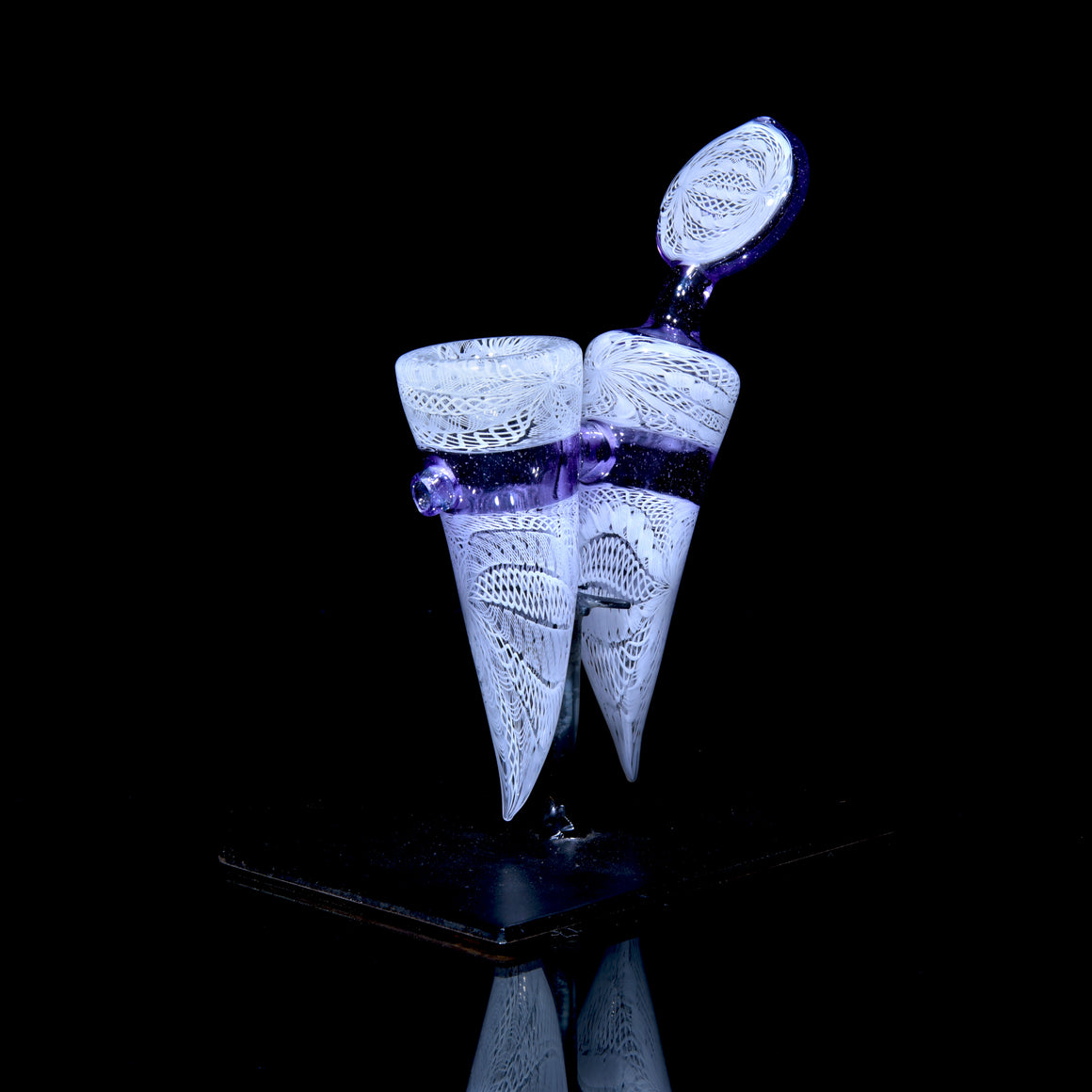 Collab - Fully-worked Zanfirico Floating G-Cycler & Sherlock Set - CFL Potion/White - 14mm Female