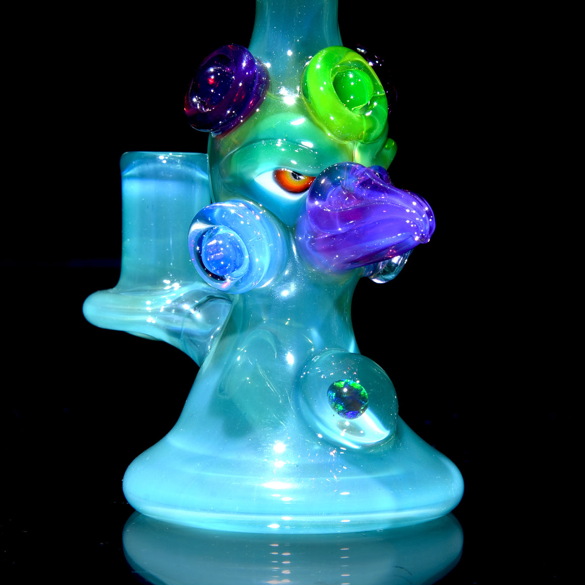 UV Reactive Fully-worked Mini Totem Hawk Rig w/ Opal - Sea Slyme - 10mm Female