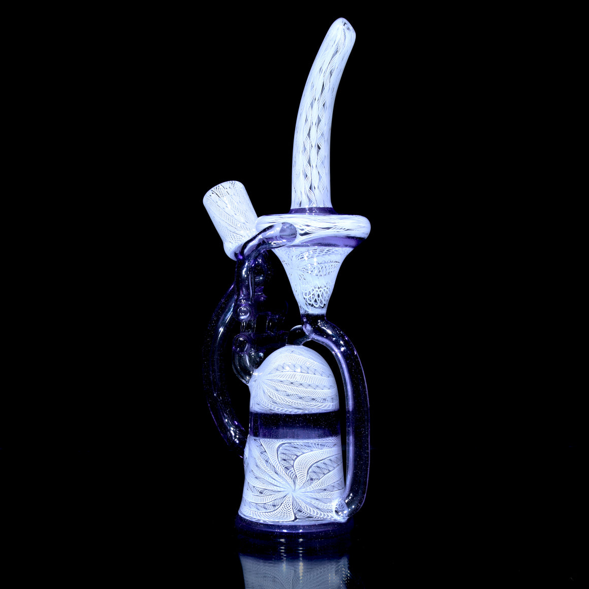 Collab - Fully-worked Zanfirico Floating G-Cycler & Sherlock Set - CFL Potion/White - 14mm Female