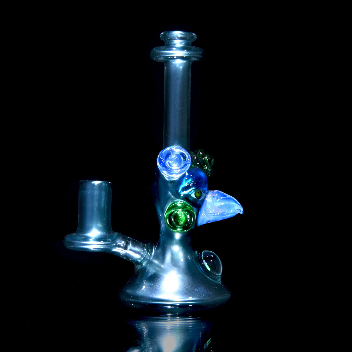 Fully-worked Mini Totem Hawk Jammer w/ Opal - Neptunium/Ghost - 10mm Female