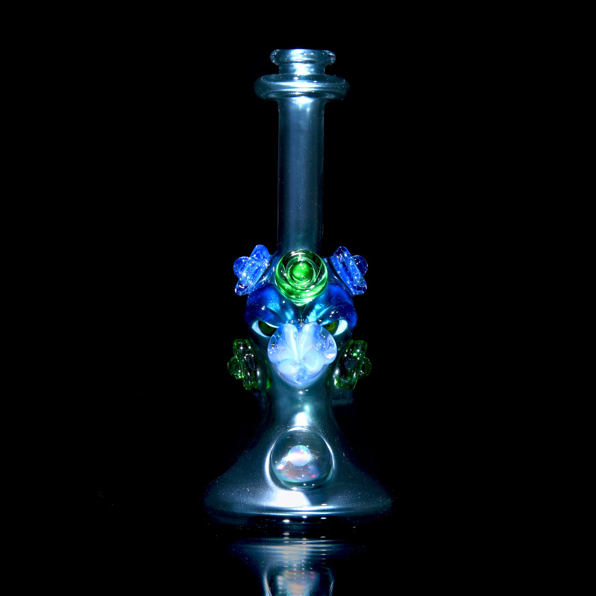 Fully-worked Mini Totem Hawk Jammer w/ Opal - Neptunium/Ghost - 10mm Female