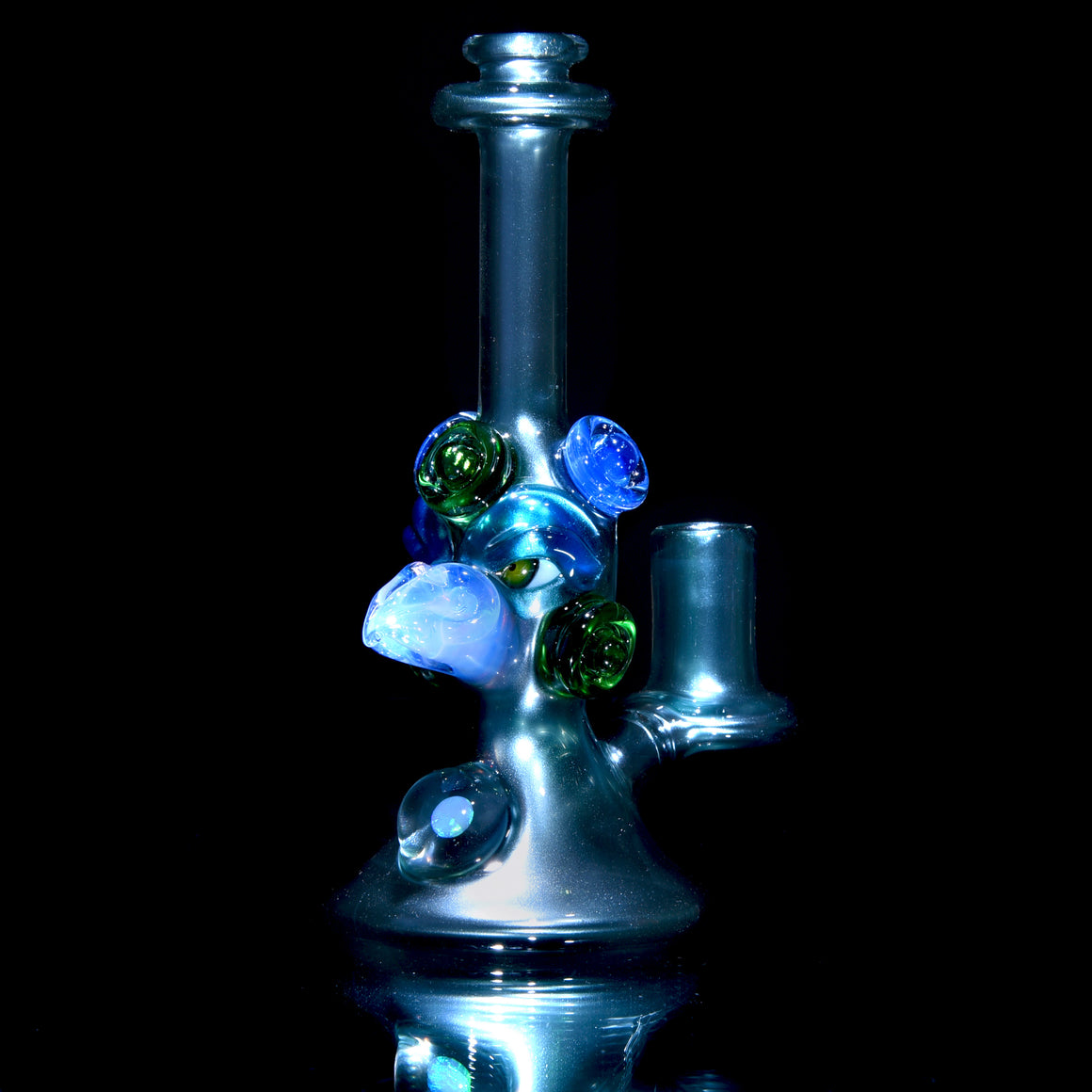 Fully-worked Mini Totem Hawk Jammer w/ Opal - Neptunium/Ghost - 10mm Female
