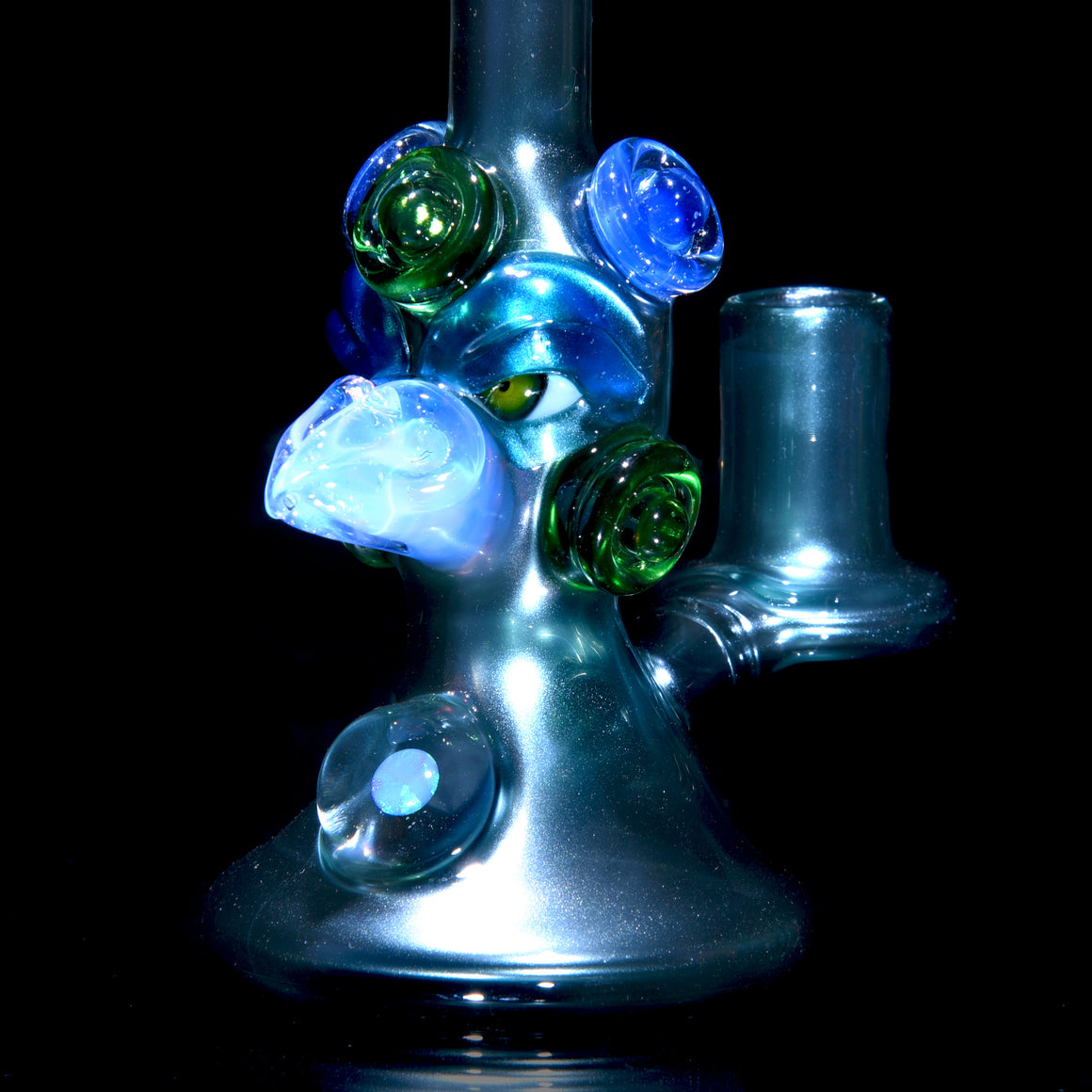 Fully-worked Mini Totem Hawk Jammer w/ Opal - Neptunium/Ghost - 10mm Female