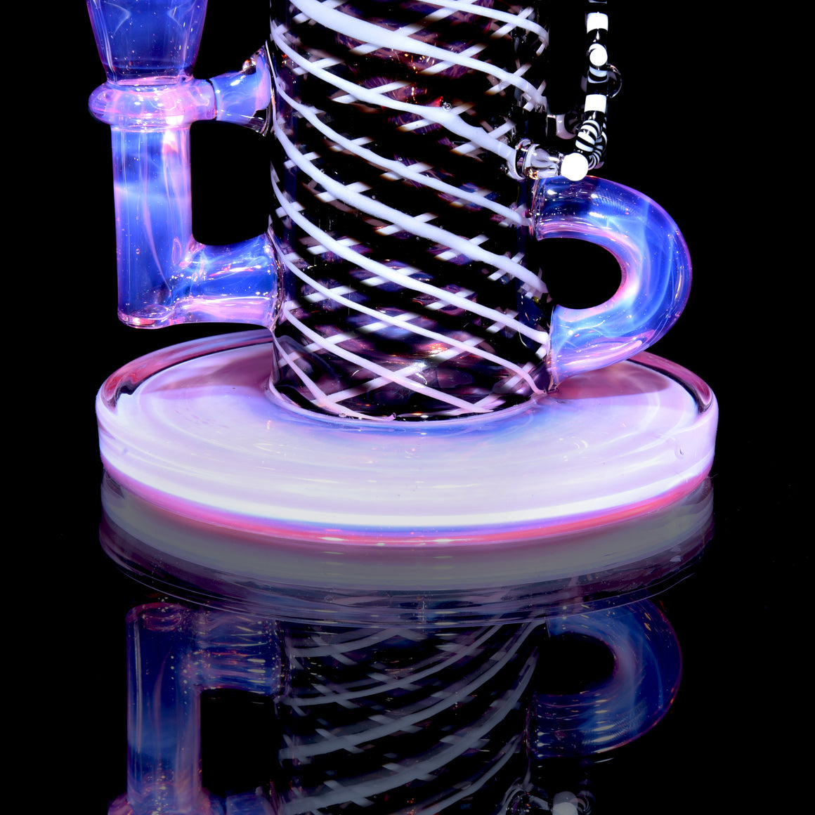Collab - Fully-worked Mini Narrow Can Double-uptake Klein Recycler - Karmaline/Black & White - 14mm Female