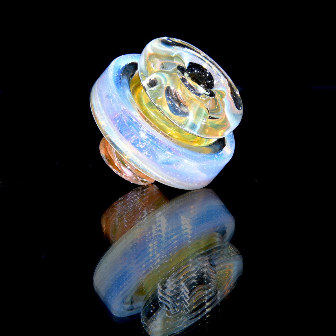 Gold & Silver-fumed Dual-hole Spinner Cap w/ Ghost Accent