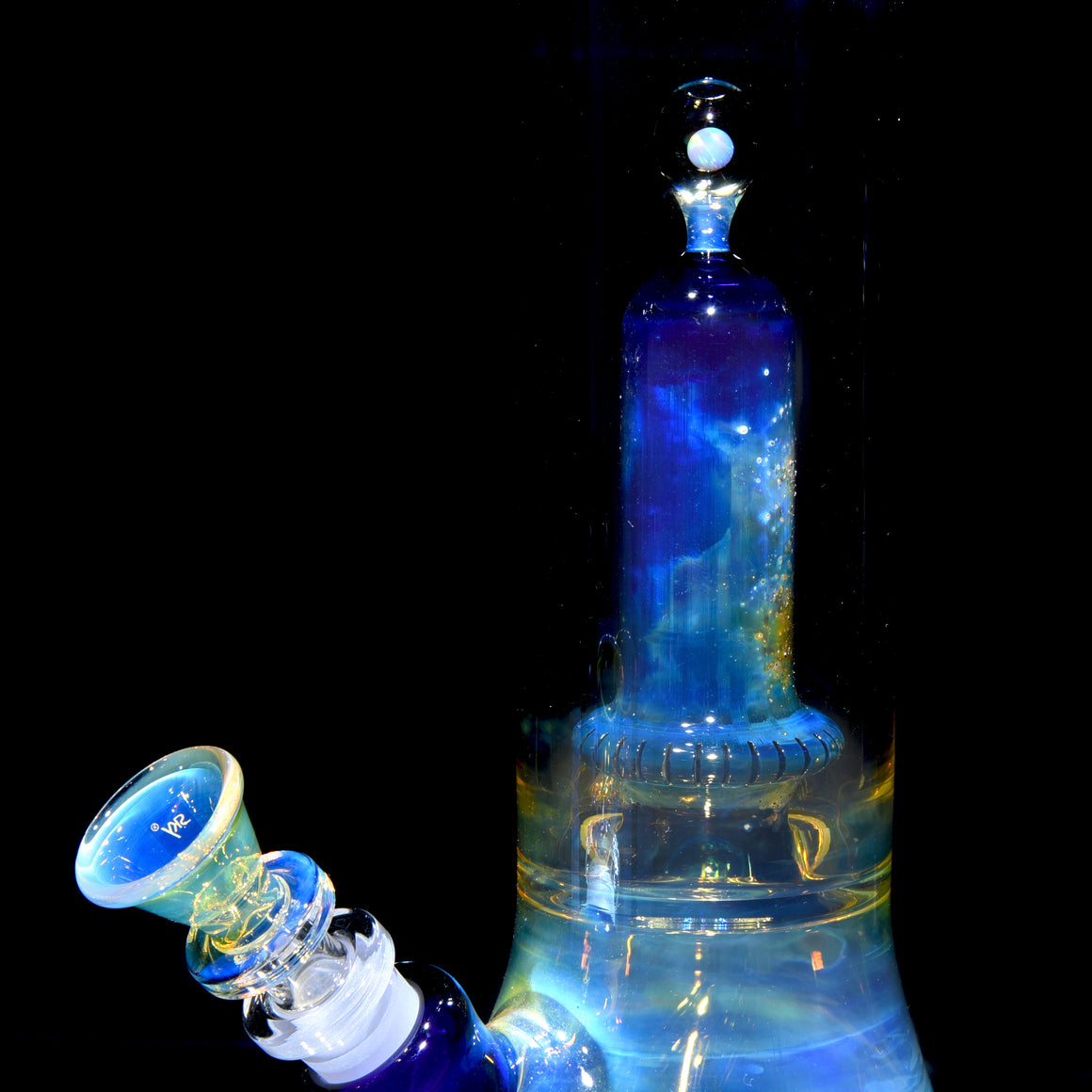 Saturn - Fully-fumed Double-Chamber Beaker Bong w/ Removable slitted downstem - 14mm Female
