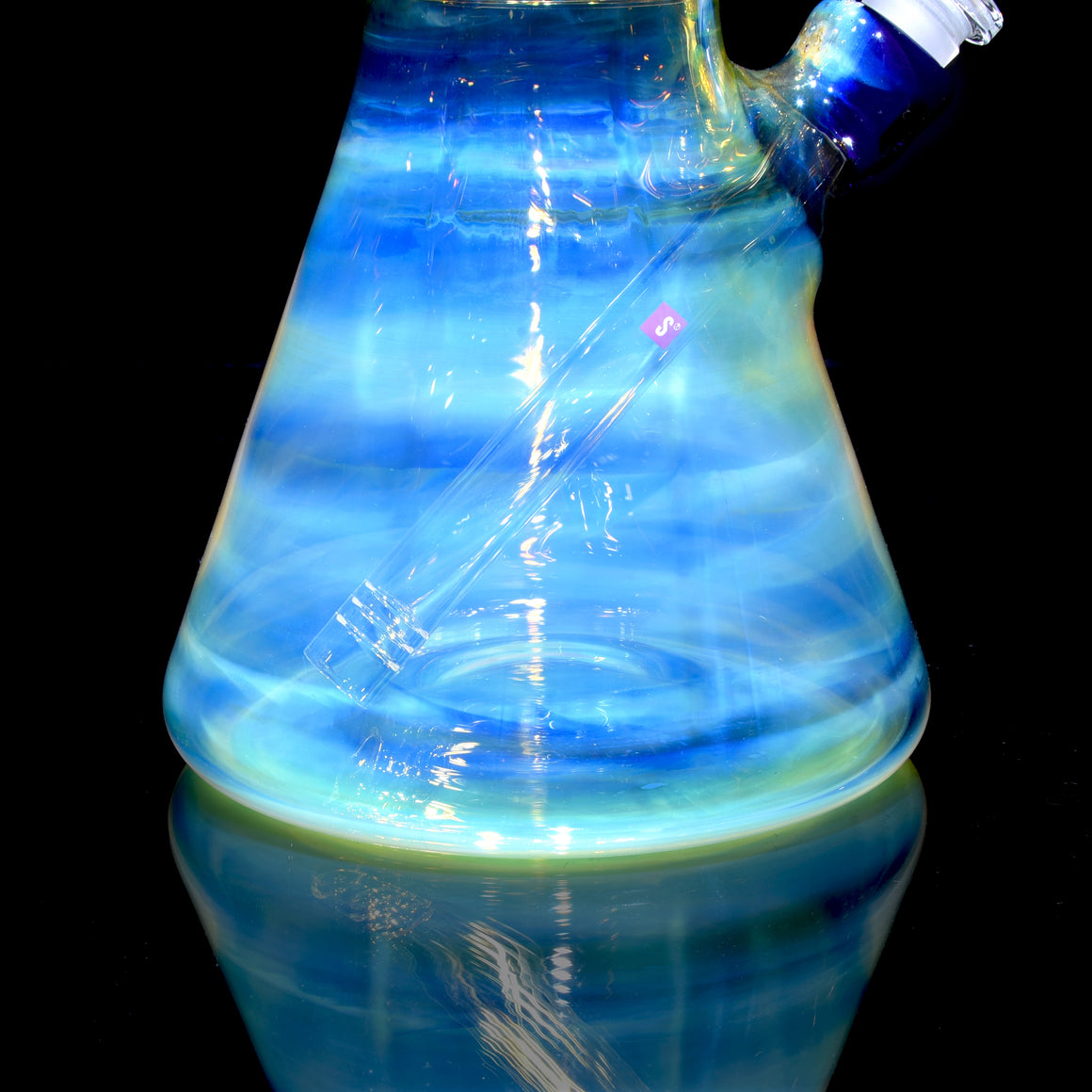 Saturn - Fully-fumed Double-Chamber Beaker Bong w/ Removable slitted downstem - 14mm Female