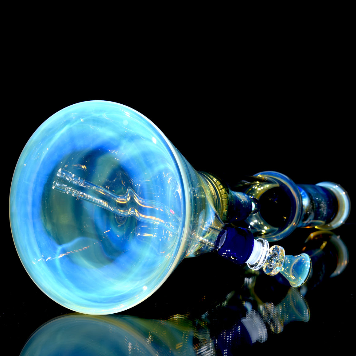 Saturn - Fully-fumed Double-Chamber Beaker Bong w/ Removable slitted downstem - 14mm Female