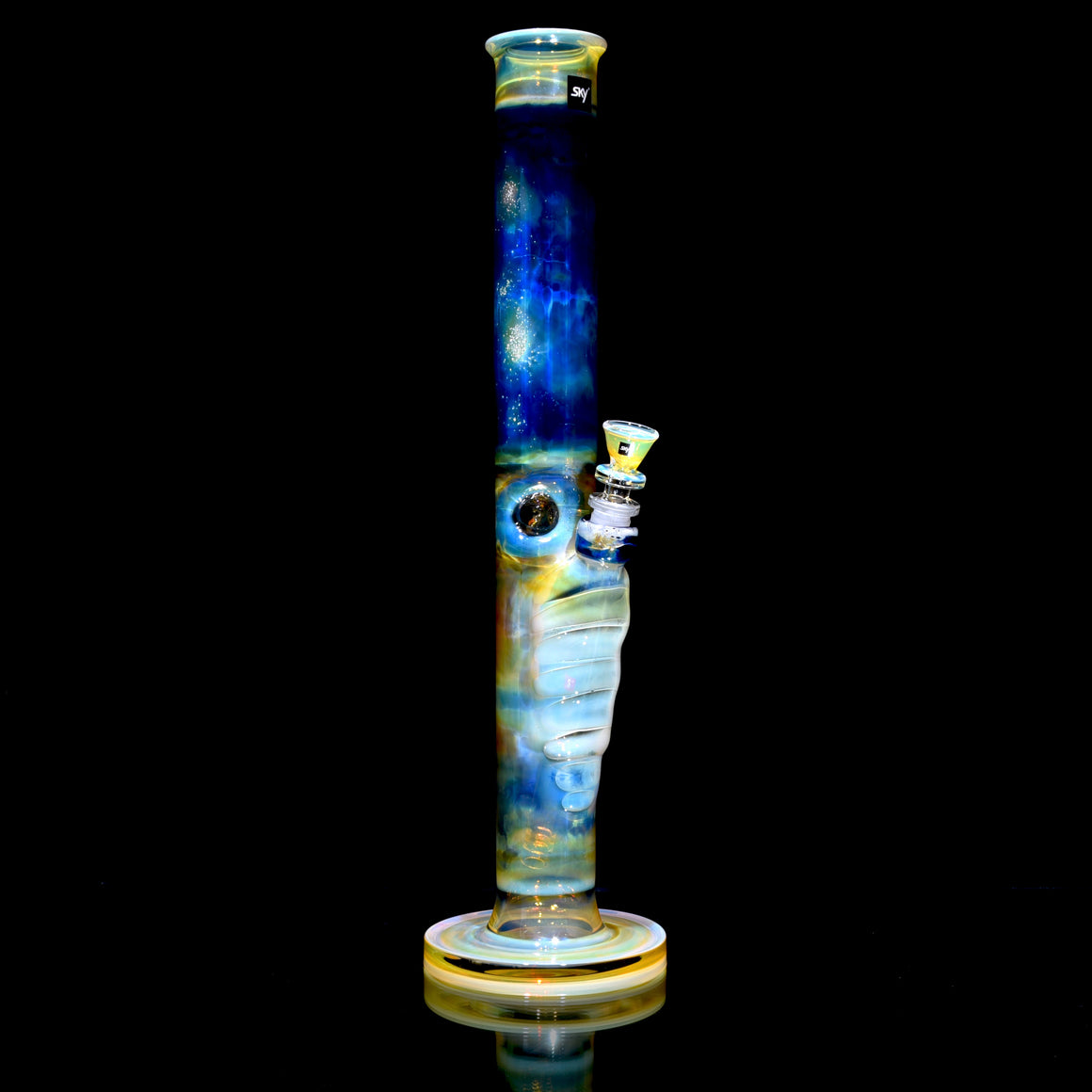 Neptune - Fully-fumed Straight Tube w/ Removable slitted downstem - 14mm Female