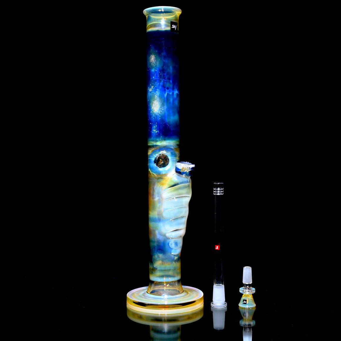 Neptune - Fully-fumed Straight Tube w/ Removable slitted downstem - 14mm Female