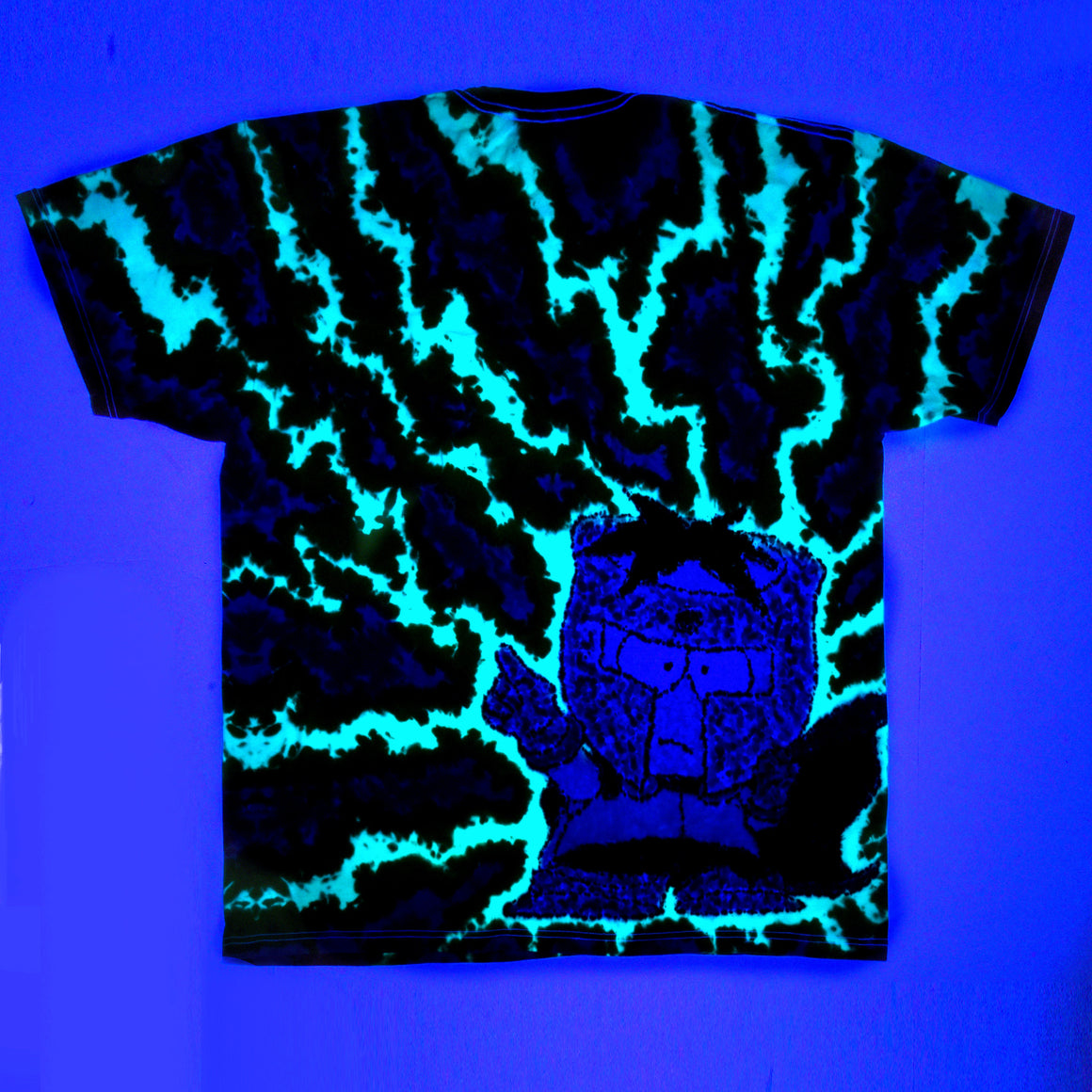 XL - Short-sleeve UV Reactive Tie Dye T-Shirt - "Professor Chaos"