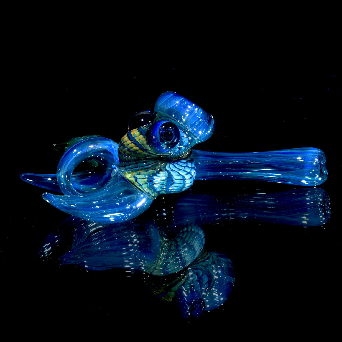 Blue Wrap-n-Rake Sidecar Dry w/ Opal & Green Horn
