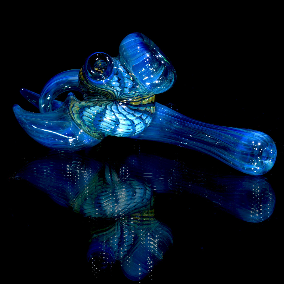 Blue Wrap-n-Rake Sidecar Dry w/ Opal & Green Horn